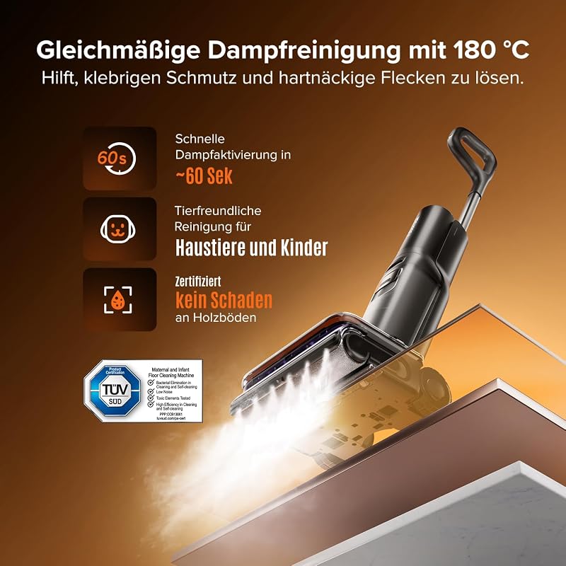 F25 Steam Set Nass Trockensauger mit Dampf, 180 °C Dampfmopp