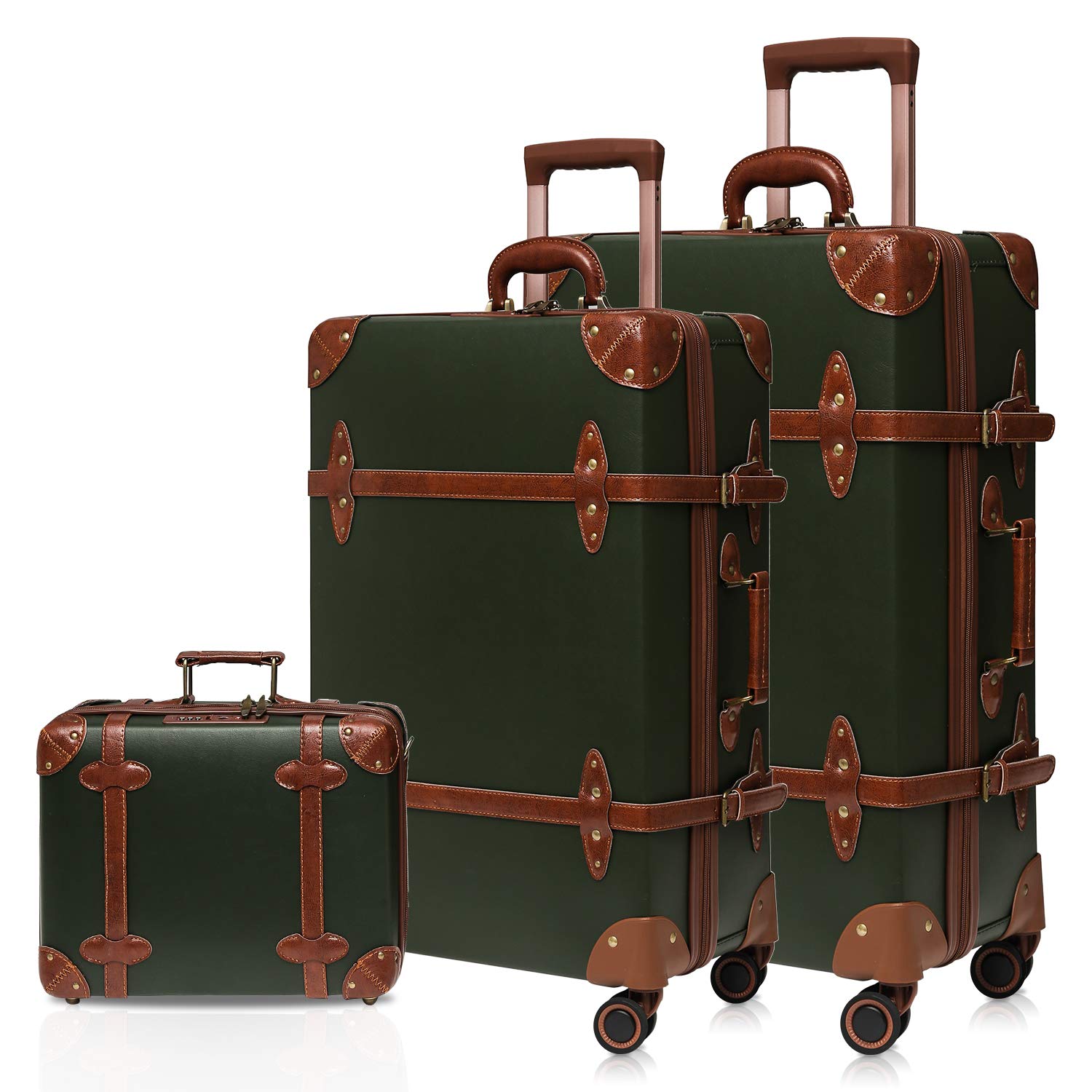 vintage leather luggage set