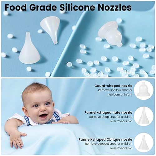 Horigen Nasal Aspirator For Baby, Rechargeable Nose Sucker For Baby