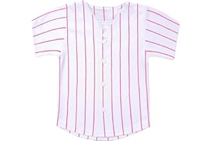 babyhealthy Kids Baseball Jersey Striped Button Down Shirt Hip Hop Hipster Personalized Sport T Shirts Tops for Boys