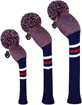 Scott Edward Knitted Golf Club Head Covers 3Pcs Driver Fairway Hybrids