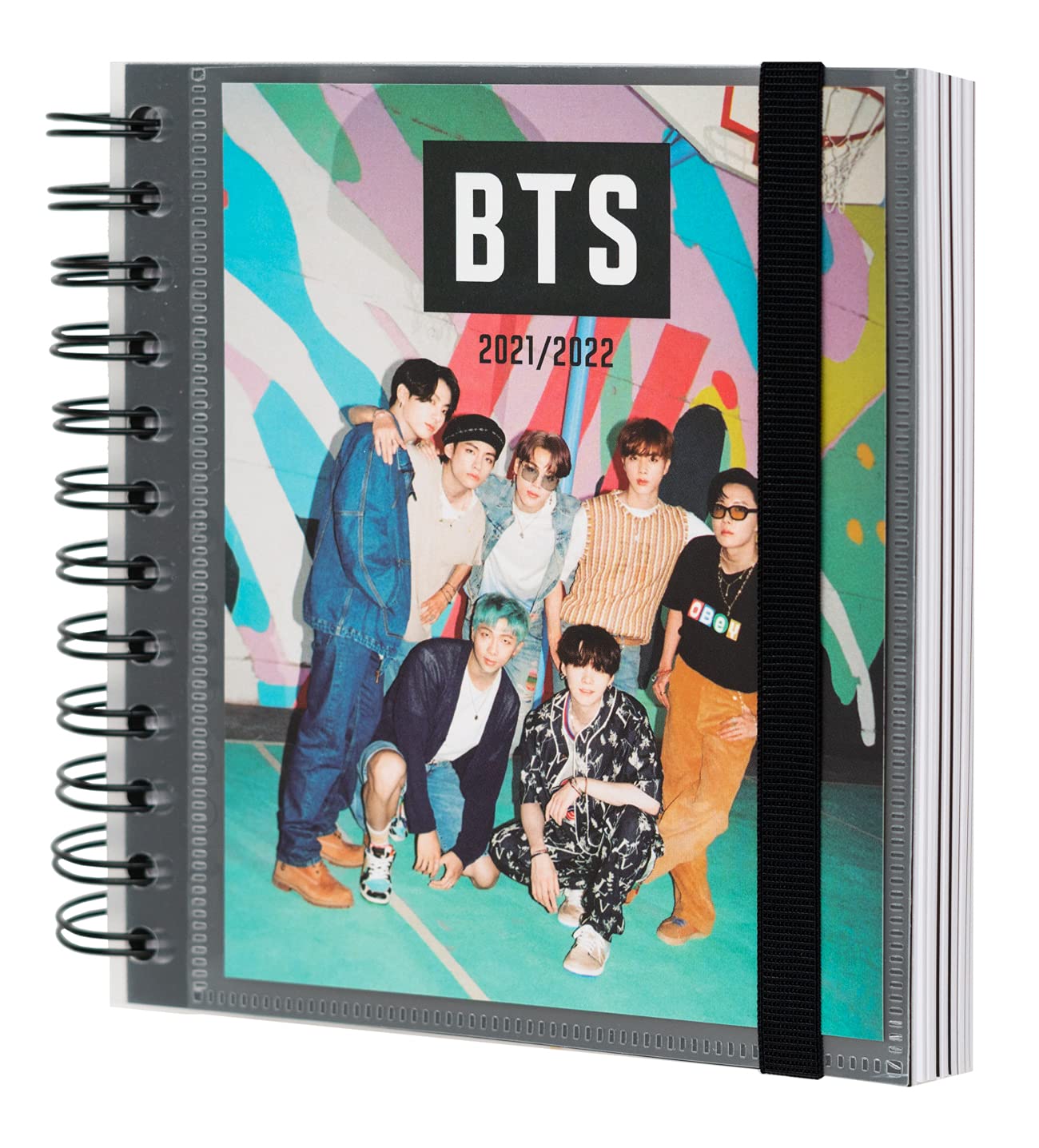 Grupo Erik Official BTS Academic Diary 2021-2022 Day to Page - 11 Months Mid Year Diary August 2021 - June 2022, BTS Black, ADPM2119