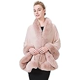 BEAUTELICATE Faux Fur Wrap Shawl Stole Women Wedding Bridal Evening Shawl Ladies Stole Winter Evening Party