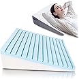 JoliNuit Bed Wedge Pillow for Sleeping, and Resting, Gel Memory Foam Pillow for Back, Knee Pain Relief After Surgery, 7.5 Inch Triangle Elevation Cushion for Acid Reflux,Gerd,Anti Snoring