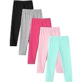 Witwot 5 Pack Toddler Leggings Baby Girls Cotton Pants Toddler Girl Clothes Size 18M-5T