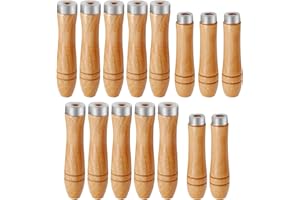ZUDKSUY Wooden File Handles Set - 15pcs Special Handle Burr Free Steel Files (Round Hole, Bore Diameter: 4mm, 5mm, 6mm - 5pcs