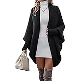 Verdusa Women's Chunky Oversized Long Cardigans Open Front Dolman Long Sleeve Fall Sweaters Outerwear Coats