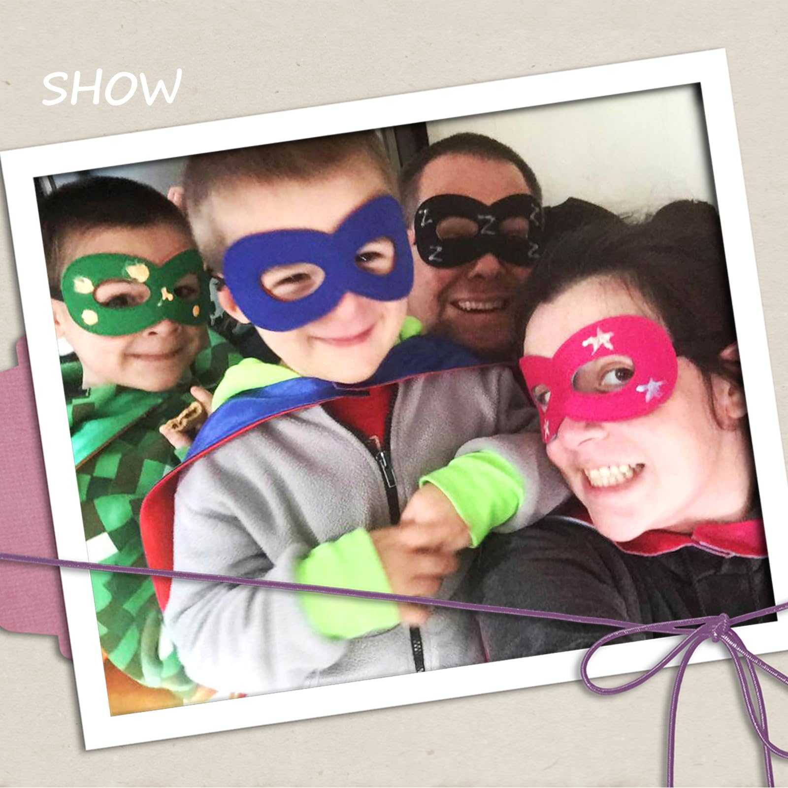 AIMIKE Superhero Mask, Eye Mask Costume Soft Felt Mask, Halloween Half Mask Adjustable, Party Favors for Kids