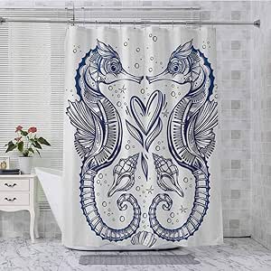 Aishare Store - Cortina de ducha con ganchos, tinta romántica para