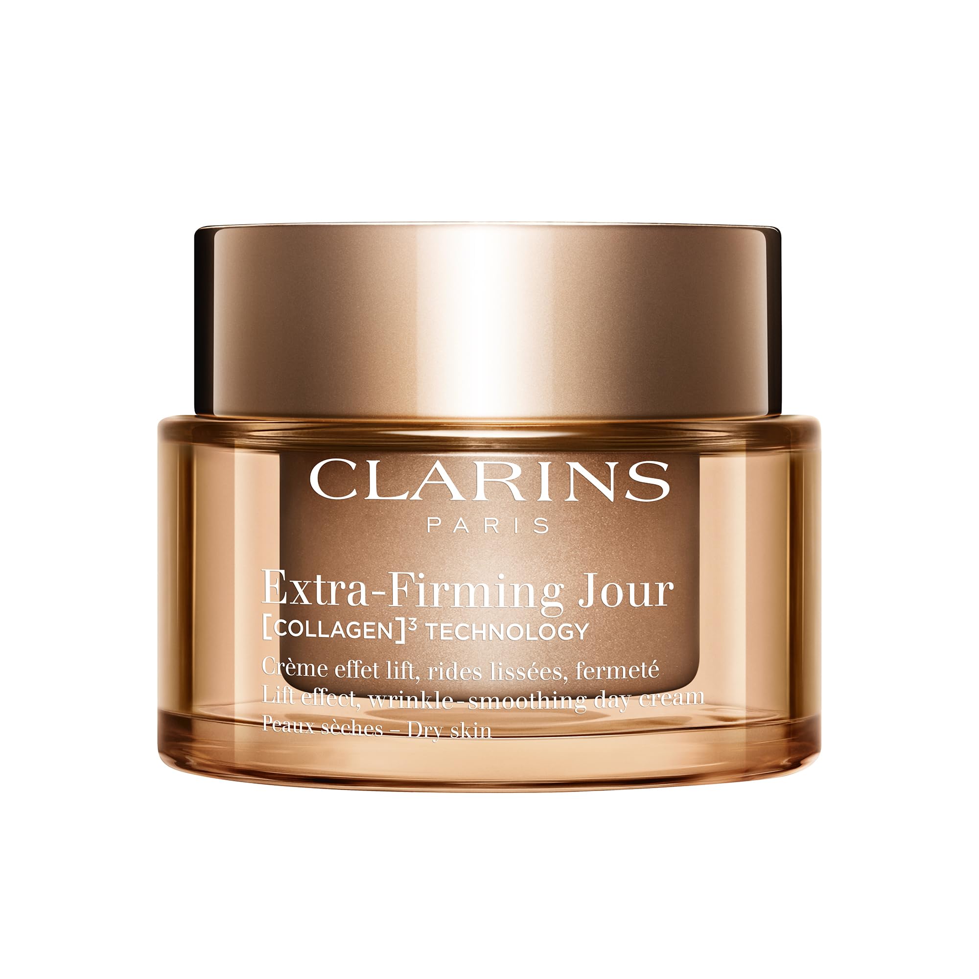 Clarins Extra-Firming Day Cream for Dry Skin | Anti-Ageing Moisturiser with Collagen Boosting Ingredients | Hydrating & Firming Face Cream | Refillable Packaging | 50ml