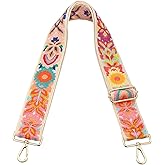 MIRIFRIGE Crochet Flower Purse Strap,Knit Wide Replacement Crossbody for Shoulder Strap Bag Adjustable 2inch Guitar Strap