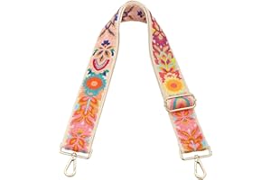 MIRIFRIGE Crochet Flower Purse Strap,Knit Wide Replacement Crossbody for Shoulder Strap Bag Adjustable 2inch Guitar Strap