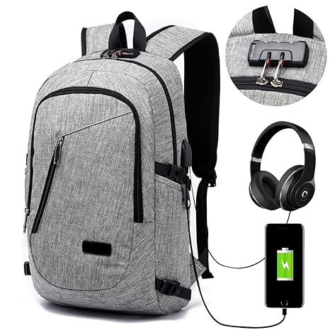 FLYMEI Global Laptop-Rucksack mit USB-Ladeanschluss und Anti-Diebstahl Lock,12-16 Zoll Laptoptasche,Wasserdichte Schulrucksac
