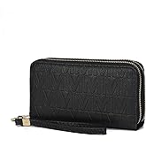 MKF Collection Wristlet Wallet for Women, Small Vegan Leather Credit Card Holder with Zipper Coin Pocket Wallet Purse Handbag By Mia K