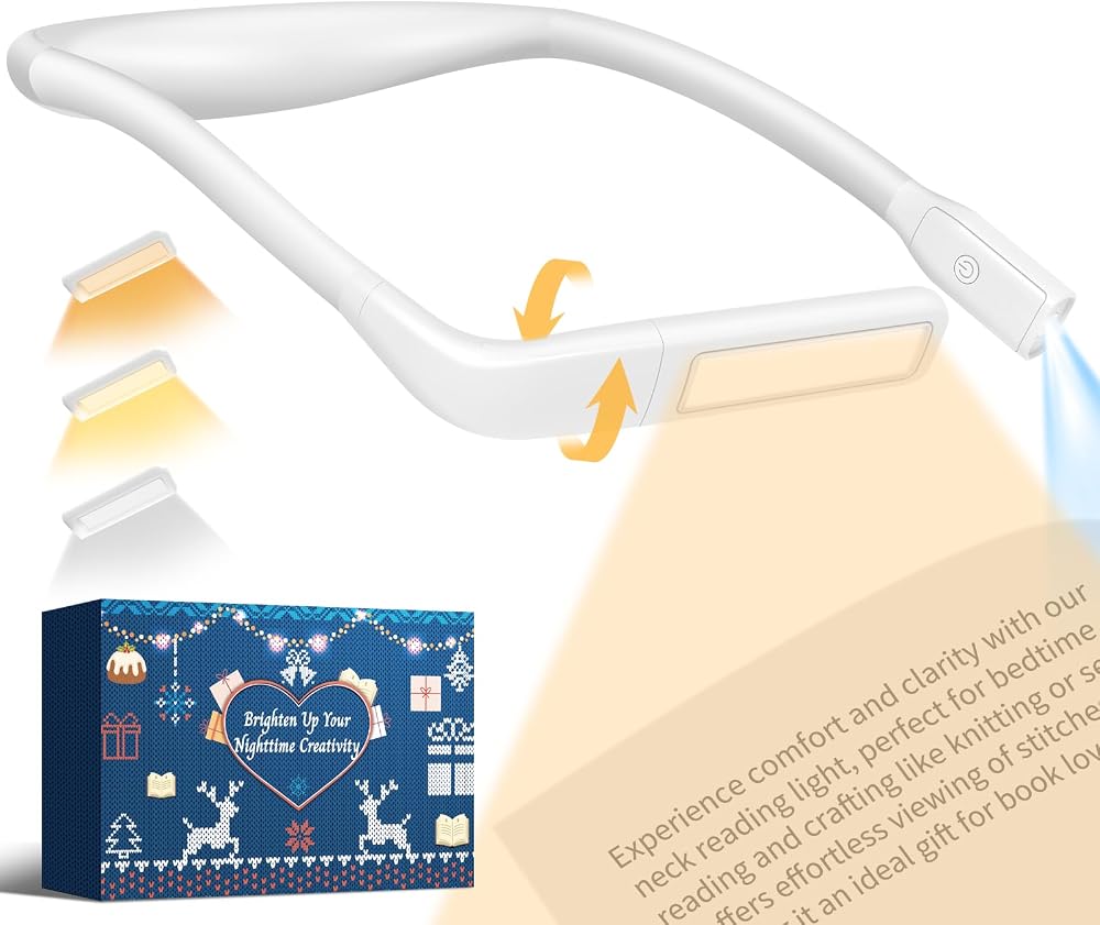 EastPin Neck Reading Light Rechargeable 3 Color Dimming Eye Protection
