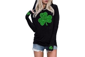 Susongeth St Patrick's Day Hoodie for Women Irish Shamrock Graphic Shirt Funny Lucky Clover Long Sleeve Hoodie Pullover Tops