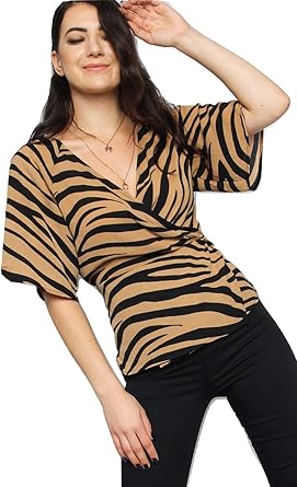 zebra wrap top