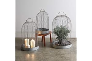 CTW Home Collection 790120 Wire Mesh Cloche with Base, Set of 3, 24-inch Height