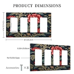 Tewujay Red Floral with Green Blue Leafy 4 Gang