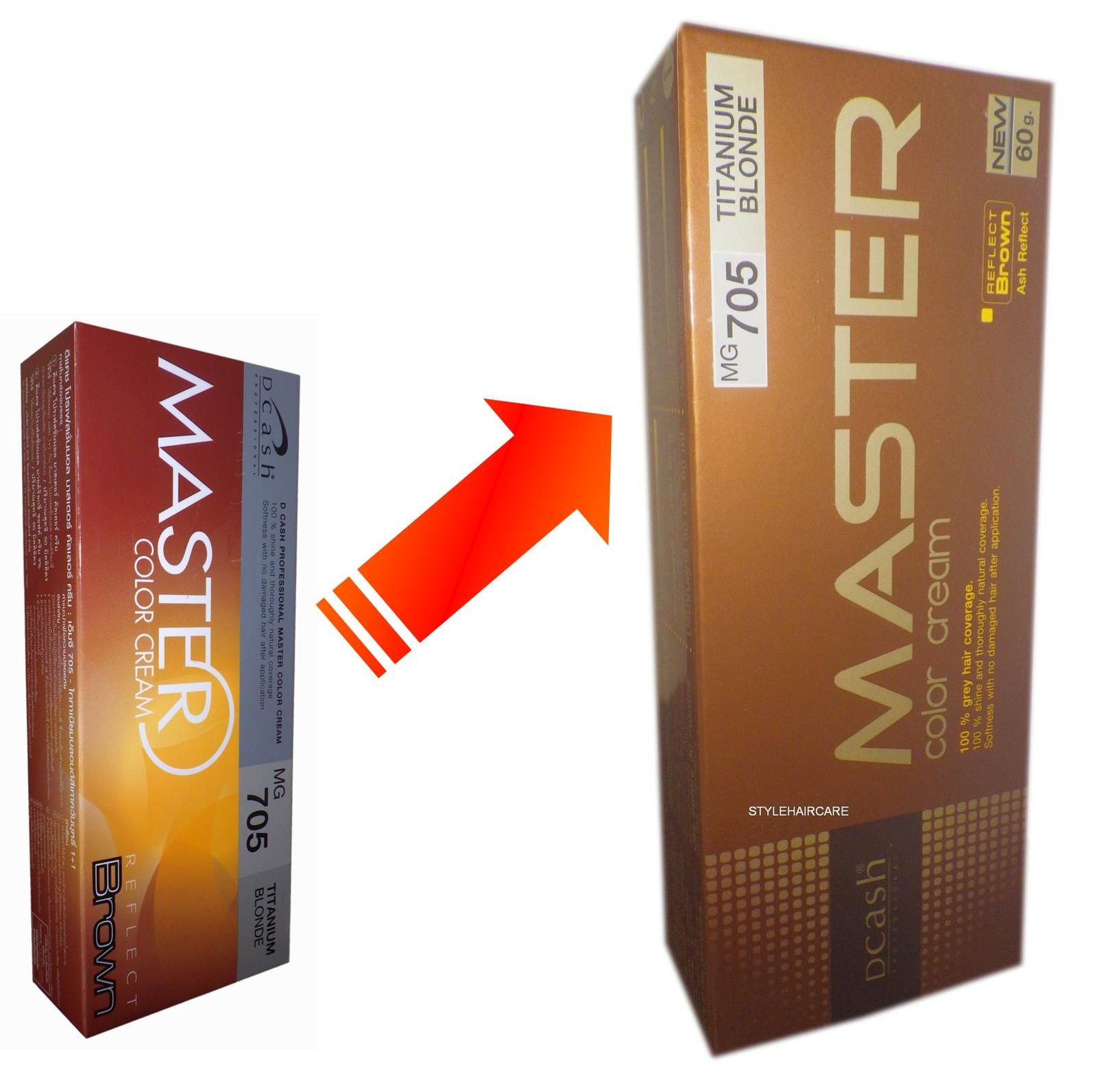 Mg705 Hair Colour Permanent Hair Cream Dye Silver Titanium Blonde