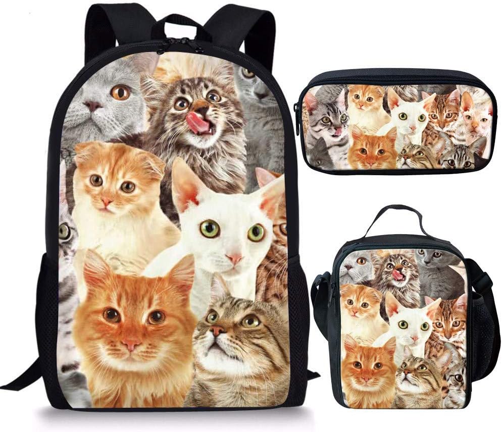 Nopersonality School Backpacks for Boys Girls Cute Cactus Alpaca Animal Print School Bag Elementary Student Children Bookbags 15.6 Inch