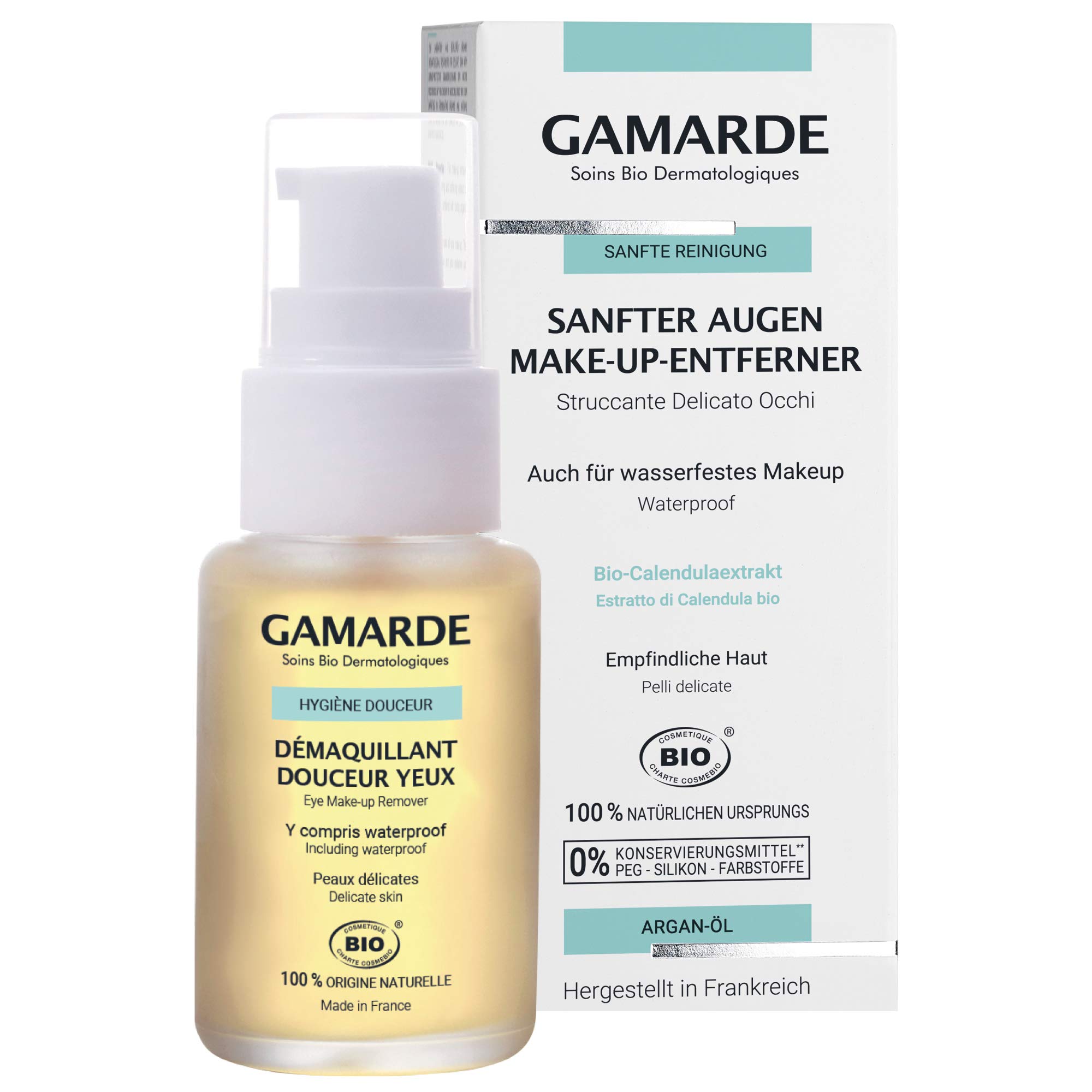 GAMARDE Organic Cosmetics: Eye Make-Up Remover I Eye Makeup Gentle Cleansing I Vegan Eye Makeup Remover I Eye Makeup Remover I Eye Makeup Remover Natural Cosmetics I Makeup Removal I 30 ml