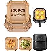 130PCs Air Fryer Liners Disposable for Philips 2000 Series Airfryer 4.4QT(4.2L), MMH 8 Inches Food-Grade Baking Parchment Pap