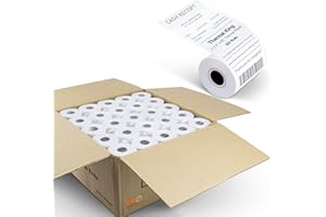 TK Thermal King (50 Rolls) 2 1/4" 85' feet White Thermal Paper Cash Register POS Receipt, Fits All Credit Card Terminal Great For Retail Business POS Cash Registers White