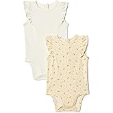 Amazon Essentials x Sofia Grainge Baby Girls' Embroidered Ruffle Bodysuit