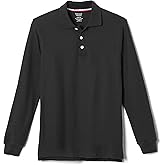 French Toast Mens Long Sleeve Cotton Blend Pique Polo Shirt