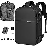 BOXFABLE Vacuum Seal Travel Backpack 45L with Pump - Expandable Air Compression System, Water-Resistant Business TSA Lock, Laptop Backpack, Carry-On Suitcase Luggage, Gifts for Men