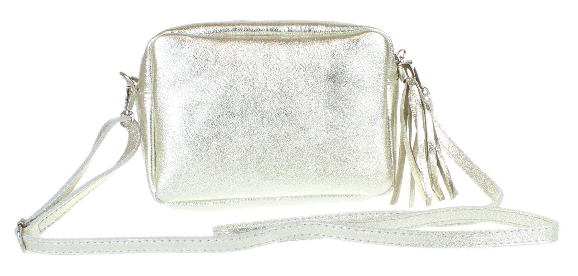 Girly Handbags Womens Genuine Italian Leather Sosft Crossbody Bag Adjustable Strap Over the Shoulder(Light Gold) — image 1