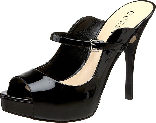 GUESS Women�s Happi, Black Patent, 5 M US Shoes