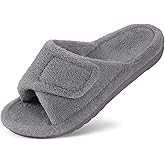 Litfun Women's Orthopedic Slippers with Arch Support Adjustable Open Toe House Shoes for Plantar Fasciitis