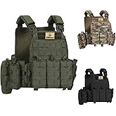 Cilbmua Tactical Vest Quick Release for Men Outdoor Molle Airsoft Vests Adjustable Breathable Weighted Gear for CS/Training