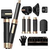 Blow Dryer Brush 7 in One, Negative Ion Hair Set Upgrade Hot Air Styler Wrap Curler, Curling Iron Styling Tools As A Gift for Straight/Curl/Drying/Smoothing