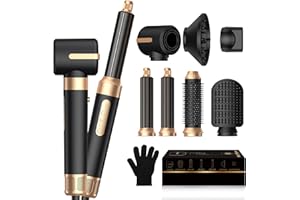 TRYLATER Blow Dryer Brush 7 in One, Negative Ion Hair Set Upgrade Hot Air Styler Wrap Curler, Curling Iron Styling Tools As A Gift for Straight/Curl/Drying/Smoothing