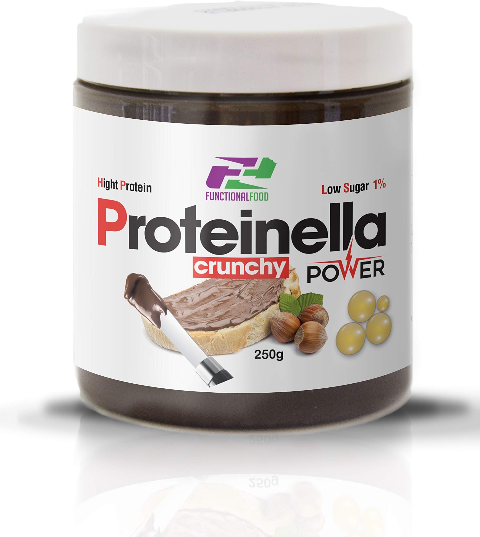 PROTEINELLA Protein Hazelnuts Spread Cream with Cocoa and Protein pralines - 250g Functional Food