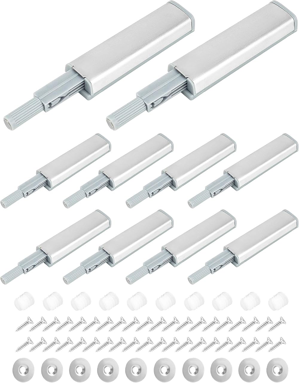 QWORK 10pcs Push Open Door Catches Cabinet Magnetic Soft Close for Drawers