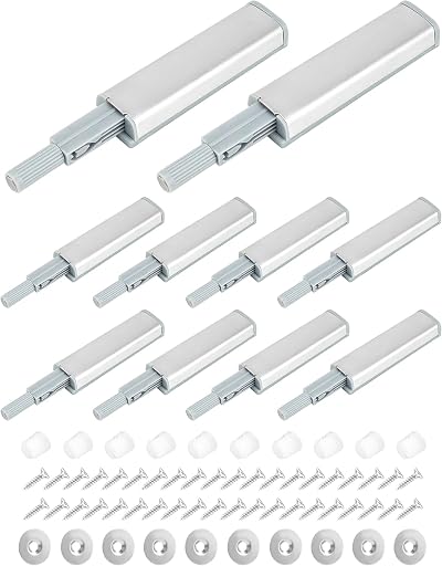 QWORK 10pcs Push Open Door Catches Cabinet Magnetic Soft Close for Drawers