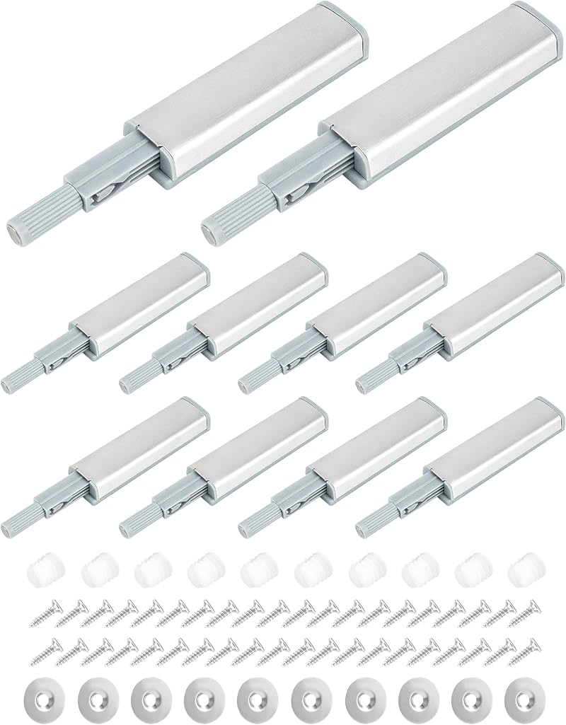 QWORK 10pcs Push Open Door Catches Cabinet Magnetic Soft Close for Drawers