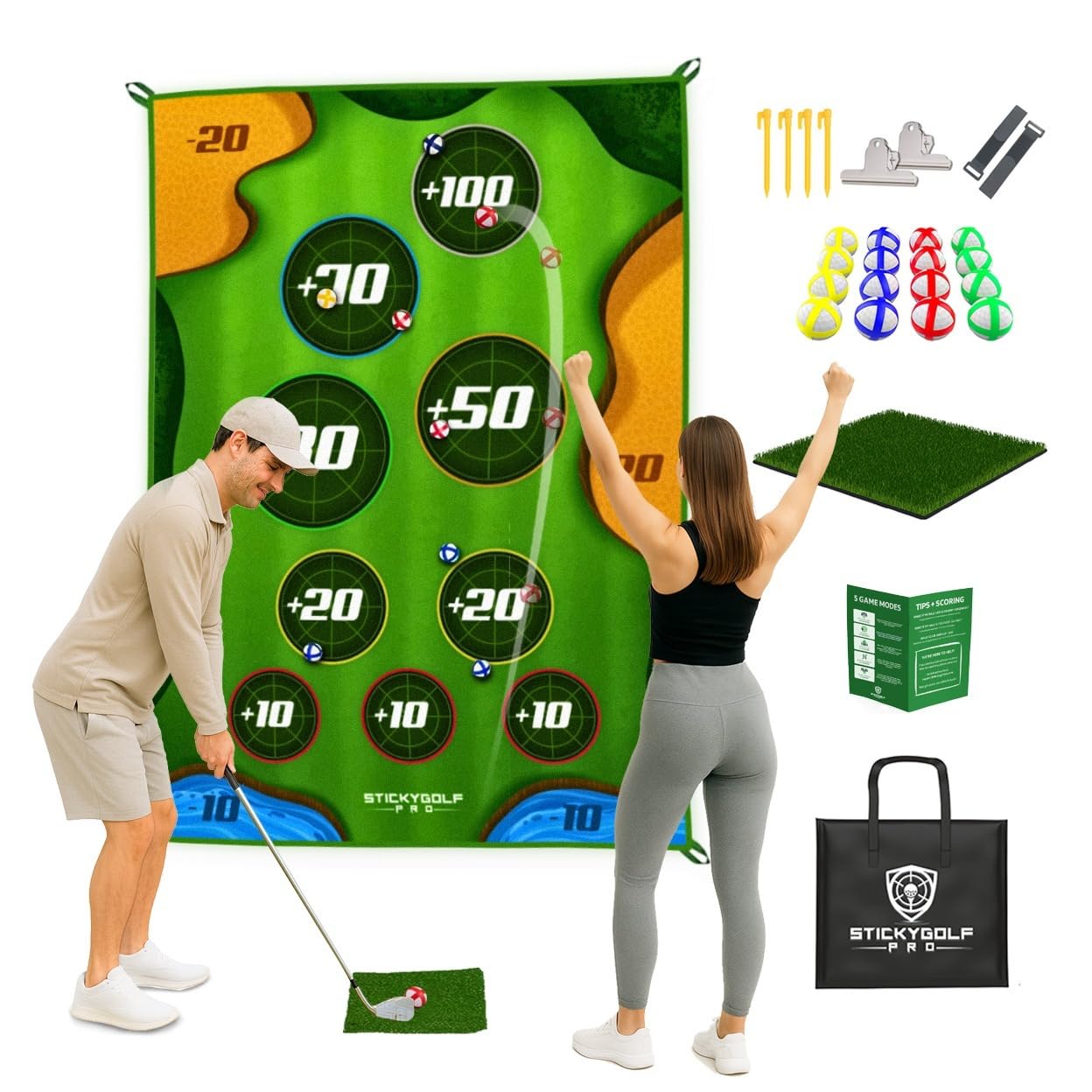 Photo 1 of Golf Game for Adults Outdoor Indoor - Backyard Chipping Set with Sticky Balls - Family Entertainment Multi-Player Action - Friend and Party Activity - Gift for Golfers (no Club)