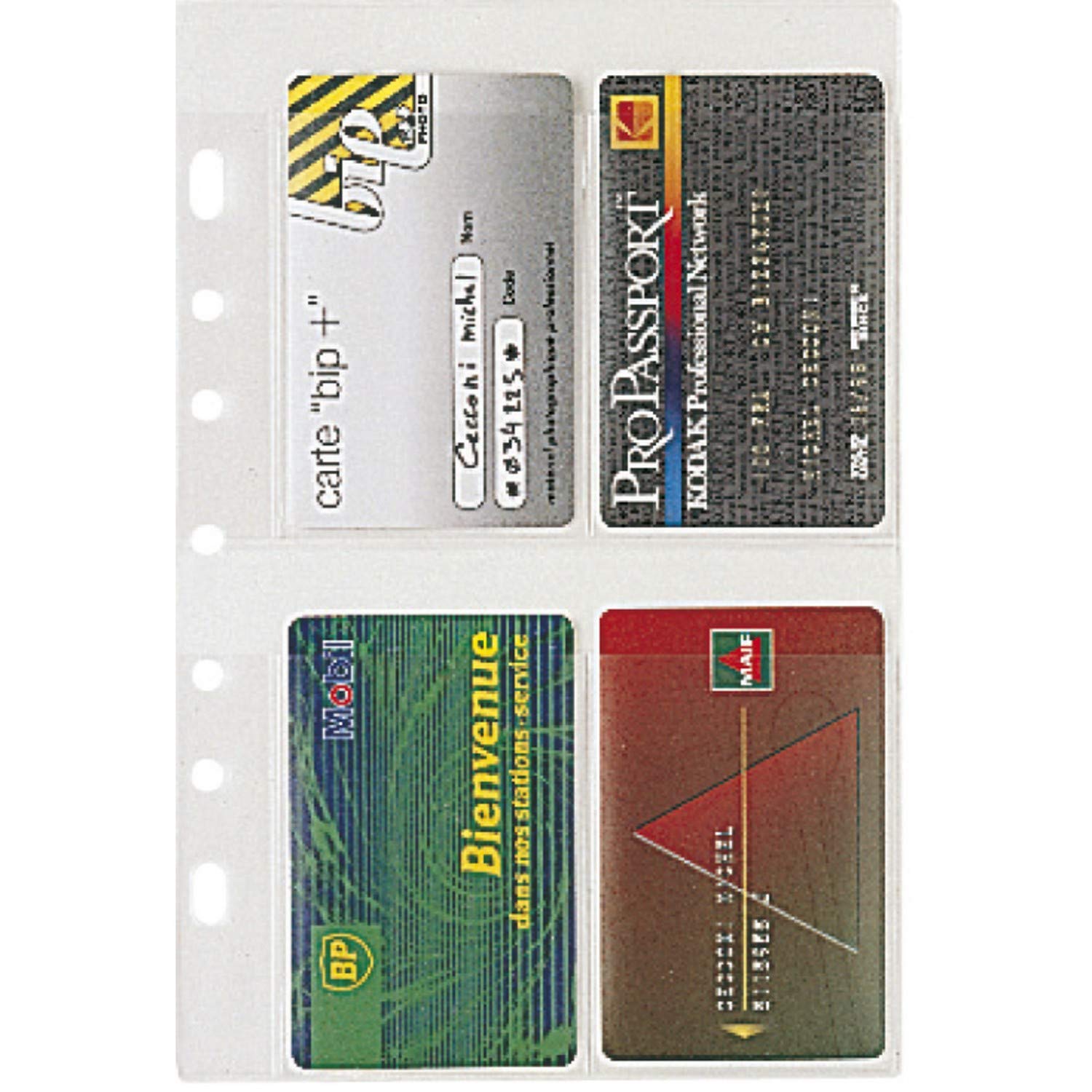 Exacompta 28208 Refill Business Card Sleeves for Exatime 21 Organiser 5 Transparent Pockets