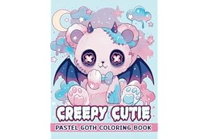 Creepy Cutie Pastel Goth Coloring Book: Cute and Spooky Pastel Goth Simple Pages for Teens and Adults