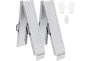 Arejonner 77.7 inches Long and 8.6 inches Wide Heavy Duty Folding Loading Ramp, 1500lb Capacity, Motorcycle; Lawn Mower; Snow Plough; Bikes; ATV; UTV; Golf Carts,Circular Hole, Pack of 2
