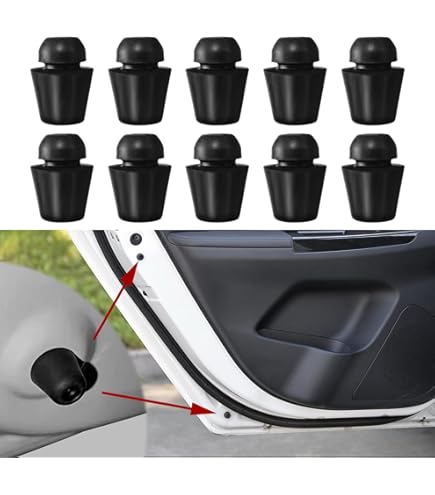 10Pcs Black Rubber Car Door Bumper Pads - Universal Shock Absorbers For Door Edge Protection