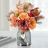 Leftover Fake Fall Flowers in Vase,Fall Silk Flower Arrangements,Fall Centerpieces for Tables,Faux Flowers for Vase,Artificial Flowers for Autumn Decor,Home Decor Living Room