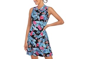 Cucuchy Style Womens Polo Tennis Golf Dresses with Shorts Sleeveless Zip Up Athletic Dress