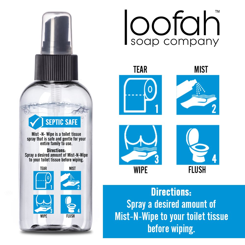 2 PACK Toilet Tissue Spray Mist N Wipe Better Than Flushable