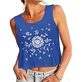 Womens Crop Tops Sleeeveless Cropped Tank Summer Scoop Neck Casual Loose Fit Basic Shirts